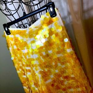 Zara Yellow Sequin Holiday Pants